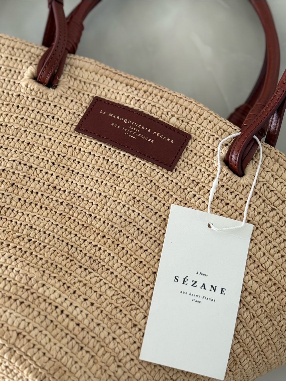 Sezane Justine Basket Bag Natural Raffia - Picture 4 of 5